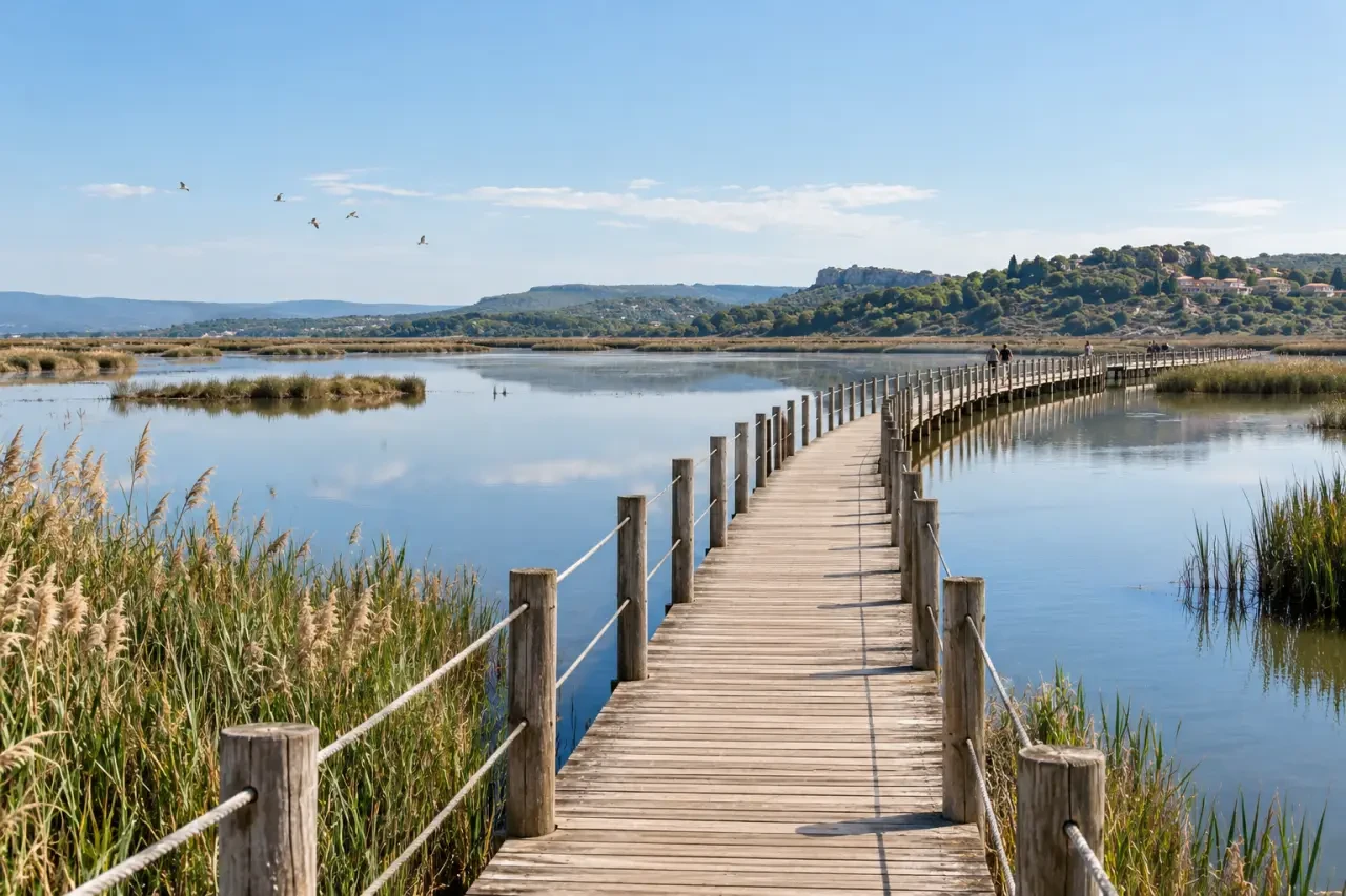 Que faire autour de Narbonne : balade sur les pontons de Peyriac-de-Mer