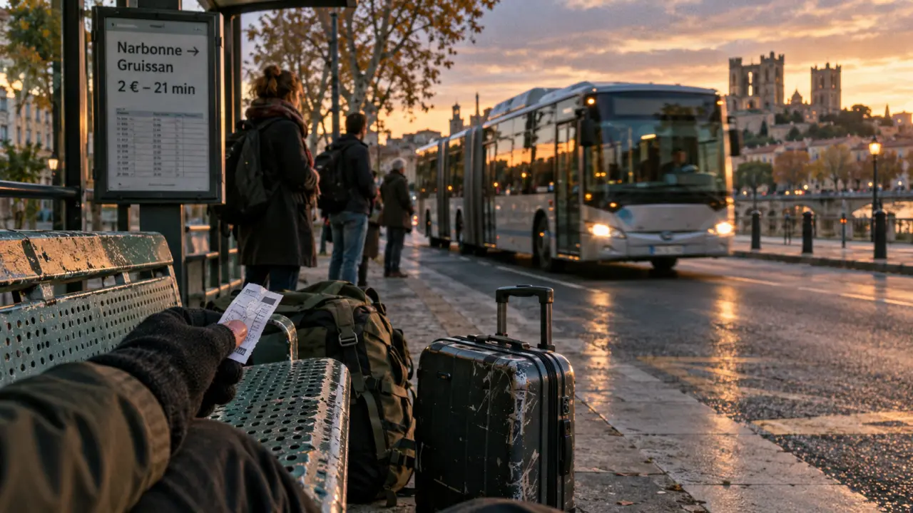 Narbonne Gruissan bus : arrêt et horaires, bus qui arrive