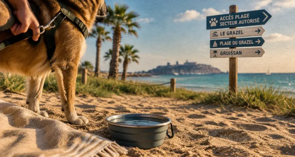 Plage chien à Gruissan : le Grazel est la seule exception, voici comment l&rsquo;aborder sans amende